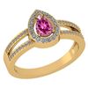 Certified 0.74 CTW Pink Tourmaline And Diamond 14k Yell