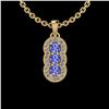 Certified 0.92 Ctw Tanzanite And Diamond SI1/SI2 14K Ye
