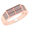 Certified 0.28 Ctw Diamond 18K Rose Gold Halo Mens Ring