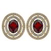 Certified 3.12 CTW Garnet And Diamond 14k Yellow Gold H