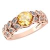 Certified 1.47 Ctw Citrine And Diamond Wedding/Engageme
