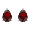Certified 1.50 Ctw Garnet 14K White Gold Stud Earrings