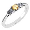 Certified 0.77 Ctw Citrine And Diamond 18K White Gold H