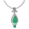 Certified 3.62 Ctw Emerald And Diamond VS/SI1 Necklace