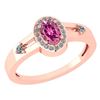 Certified 0.65 Ctw Pink Tourmaline And Diamond 14k Rose