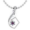 Certified 0.58 Ctw Amethyst And Diamond 14k White Gold