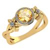 Certified 1.00 Ctw Citrine And Diamond 14k Yellow Halo