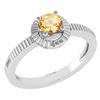 Certified 0.37 Ctw Citrine And Diamond 14k White Gold H
