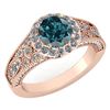 Certified 1.89 Ctw Treated Fancy Blue Diamond And White
