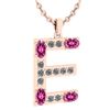 Certified 1.33 Ctw Pink Tourmaline And Diamond Alphabet