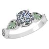 Certified 1.81 Ctw Green Amethyst And Diamond VS/I1 Rin