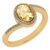 Certified 1.44 Ctw Citrine And Diamond 14k Yellow Gold