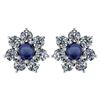 Certified 1.86 Ctw Blue Sapphire And Diamond 18K White
