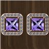 Certified 1.74 Ctw Amethyst And Diamond VS/SI1 18K Rose