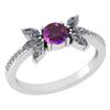 Certified 1.11 Ctw Amethyst And Diamond 14k White Gold
