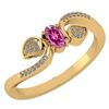Certified 0.28 CTW Pink Tourmaline And Diamond 14k Yell