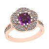Certified 1.75 Ctw i2/i3 Amethyst And Diamond 10K Rose