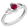 Certified 0.52 Ctw Ruby And Diamond 18K White Gold Ring
