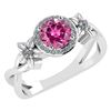 Certified 1.00 Ctw Pink Tourmaline And Diamond 14k Whit