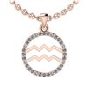 Certified 0.16 Ctw SI2/I1 Diamond 14K Rose Gold Zodiac