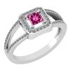 Certified 0.61 Ctw Pink Tourmaline And Diamond 18k Whit