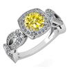 Certified 1.83 Ctw Treated Fancy Yellow Diamond Wedding