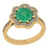 Certified 2.30 Ctw SI2/I1 Emerald And Diamond 14K Yello