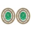 Certified 3.12 Ctw Emerald And Diamond 18K Yellow Gold
