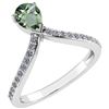 Certified 0.97 Ctw Green Amethyst And Diamond 14k Yello