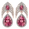 Certified 7.38 Ctw Pink Tourmaline And Diamond Pear Sha