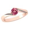 Certified 1.09 Ctw Pink Tourmaline And Diamond 14K Rose