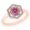 Certified 0.69 Ctw Pink Tourmaline And Diamond 18K Rose