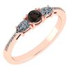 Certified 0.77 Ctw Smoky Quarzt And Diamond 14k Rose Go