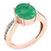 Certified 5.30 Ctw Emerald And Diamond VS/SI1 Ring 14k