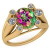 Certified 2.82 Ctw Mystic Topaz And Diamond VS/SI1 Ring
