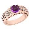 Certified 1.42 Ctw Amethyst And Diamond Wedding/Engagem