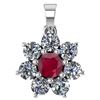 Certified 0.93 Ctw Ruby And Diamond Platinum Halo Penda