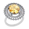 Image 1 : Certified 4.33 Ctw I2/I3 Citrine And Diamond 14K White