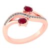 Image 1 : Certified 0.53Ctw Ruby And Diamond 14k Rose Gold Halo R