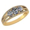 1.16 Ctw Diamond 14k Yellow Gold Halo Ring