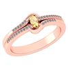 Certified 0.29 Ctw Citrine And Diamond 14k Rose Gold Ha