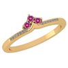 Image 1 : Certified 0.13 Ctw Pink Tourmaline And Diamond 14k Yell