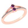 Image 1 : Certified 0.22 Ctw Amethyst And Diamond 14k Rose Gold H