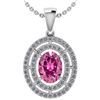 Image 1 : Certified 1.56 CTW Pink TourmalineAnd Diamond 14k White