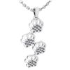 Certified 0.22 Ctw Diamond Puppy Paws Charms Necklace 1