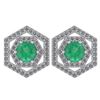 Certified 1.38 Ctw Emerald And Diamond 18k White Gold H