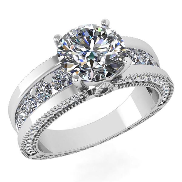 Certified 2.23 Ctw Diamond Wedding/Engagement 14K White