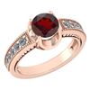 Certified 1.48 Ctw Garnet And Diamond Wedding/Engagemen