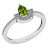 Image 1 : Certified 0.64 Ctw Peridot And Diamond 18k White Gold R