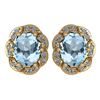 Image 1 : Certified 0.88 Ctw Aquamarine And Diamond 14K Yellow Go
